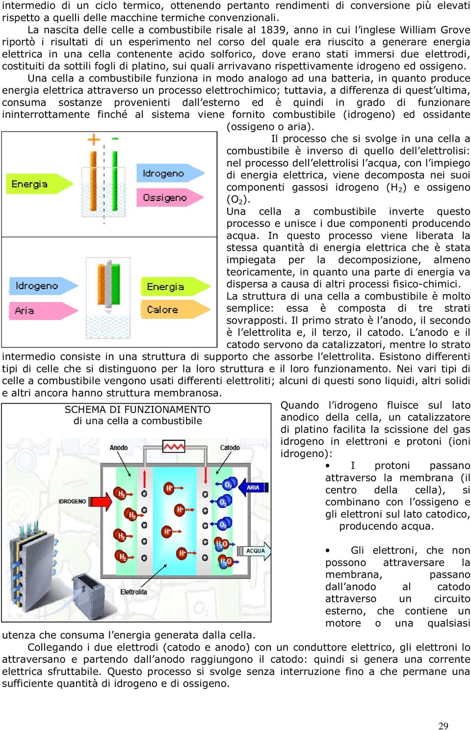 cella contenente acido solforico, dove erano stati immersi due elettrodi, costituiti da sottili fogli di platino, sui quali arrivavano rispettivamente idrogeno ed ossigeno.