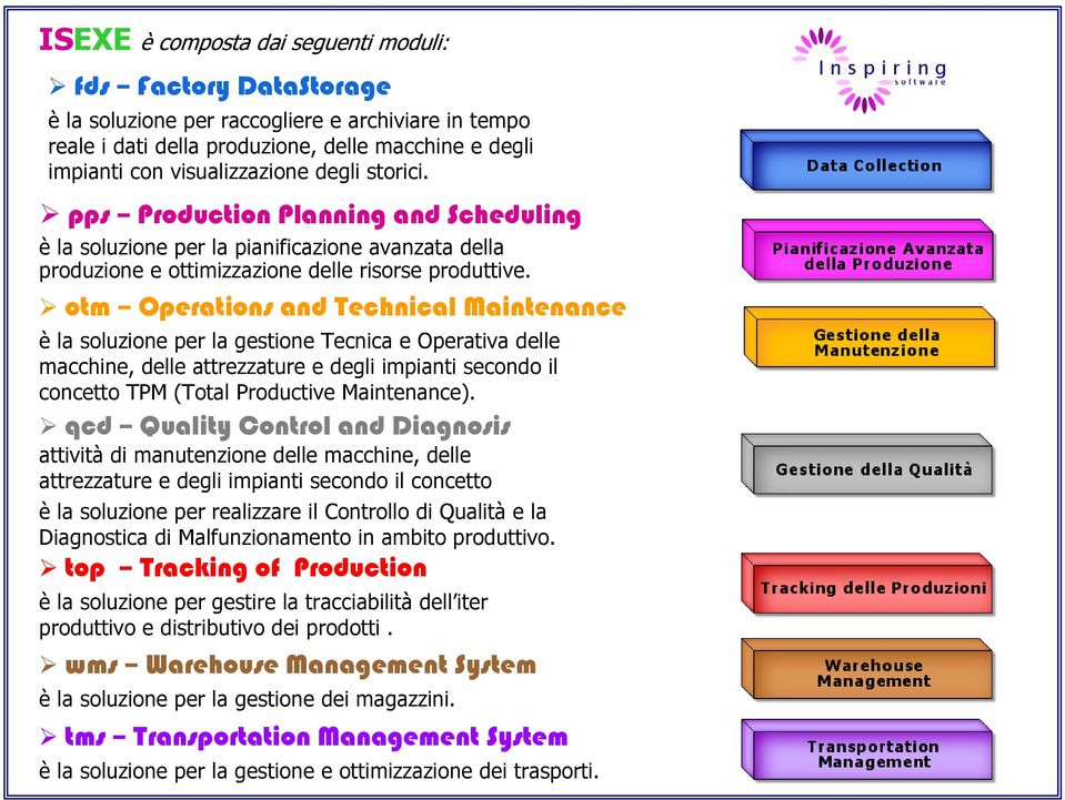 otm Operations and Technical Maintenance è la soluzione per la gestione Tecnica e Operativa delle macchine, delle attrezzature e degli impianti secondo il concetto TPM (Total Productive Maintenance).