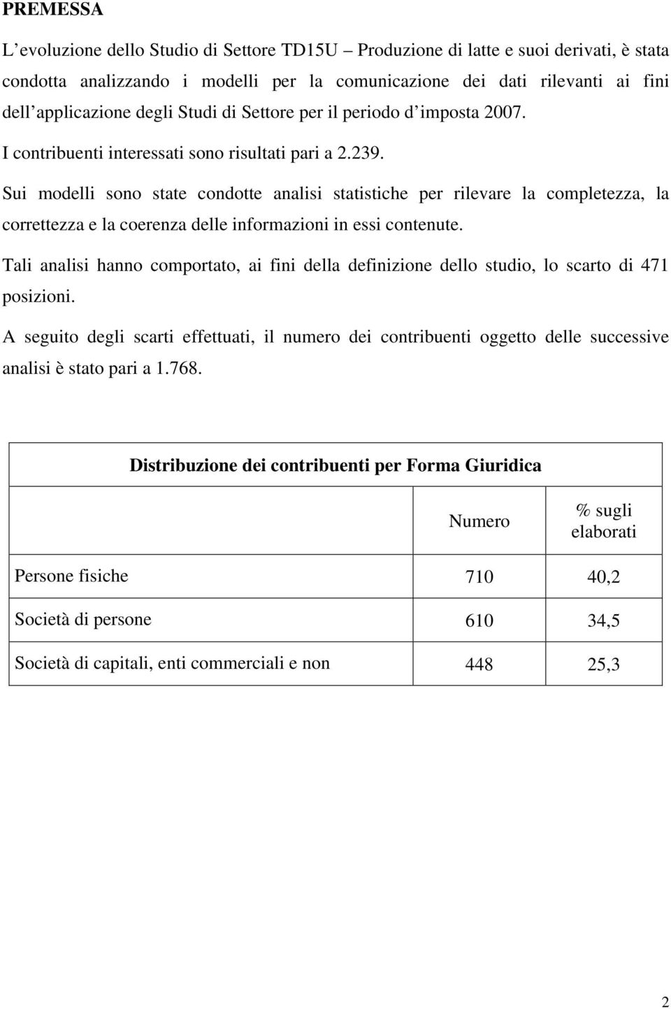 Sui modelli sono state condotte analisi statistiche per rilevare la completezza, la correttezza e la coerenza delle informazioni in essi contenute.