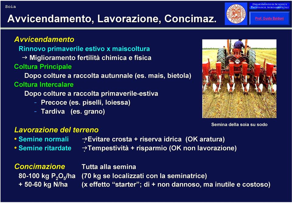 mais, bietola) Coltura Intercalare Dopo colture a raccolta primaverile-estiva estiva - Precoce (es. piselli, loiessa) - Tardiva (es.