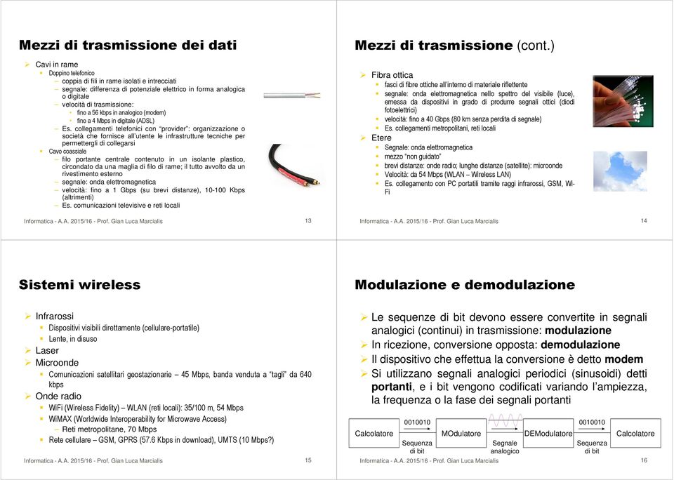 collegamenti telefonici con provider : organizzazione o società che fornisce all utente le infrastrutture tecniche per permettergli di collegarsi Cavo coassiale filo portante centrale contenuto in un