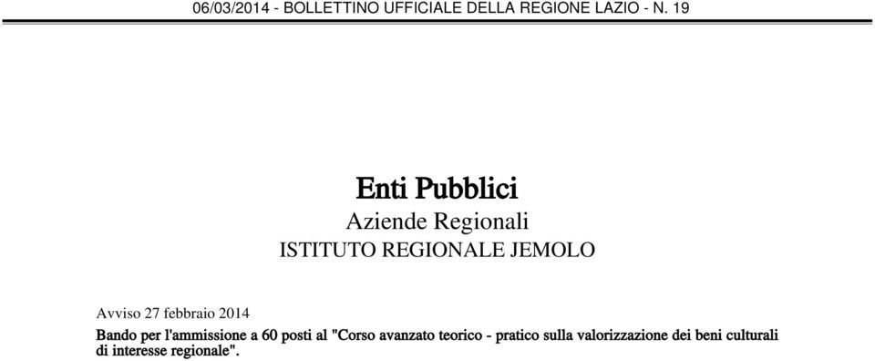 a 60 posti al "Corso avanzato teorico - pratico sulla