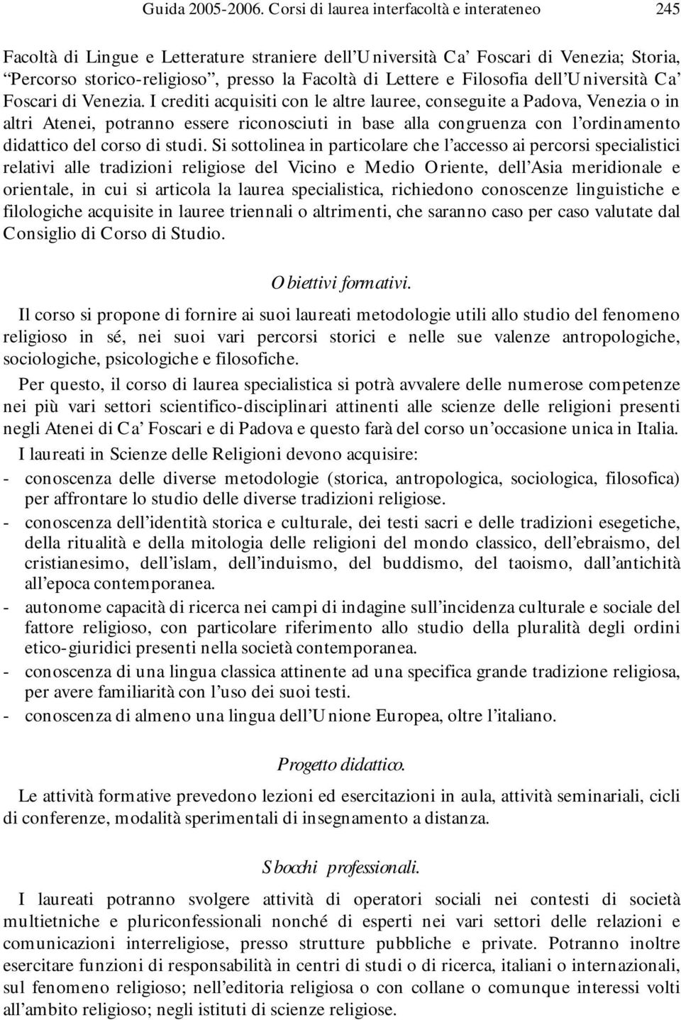 Filosofia dell Università Ca Foscari di Venezia.
