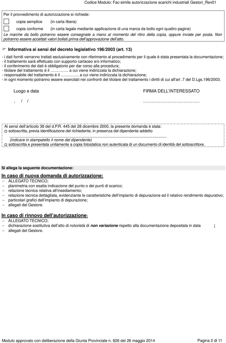 Informativa ai sensi del decreto legislativo 196/2003 (art.