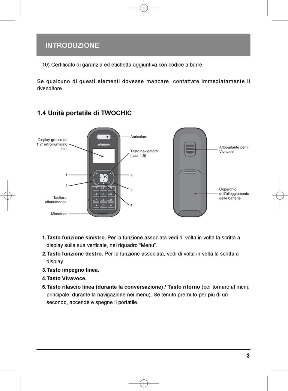 Per la funzione associata vedi di volta in volta la scritta a display sulla sua verticale, nel riquadro Menu. 2.Tasto funzione destro.