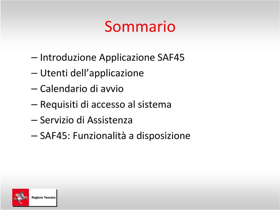 avvio Requisiti di accesso al sistema