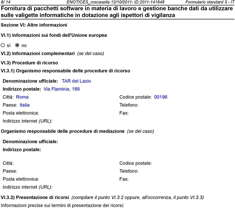 Procedure di ricorso VI.3.