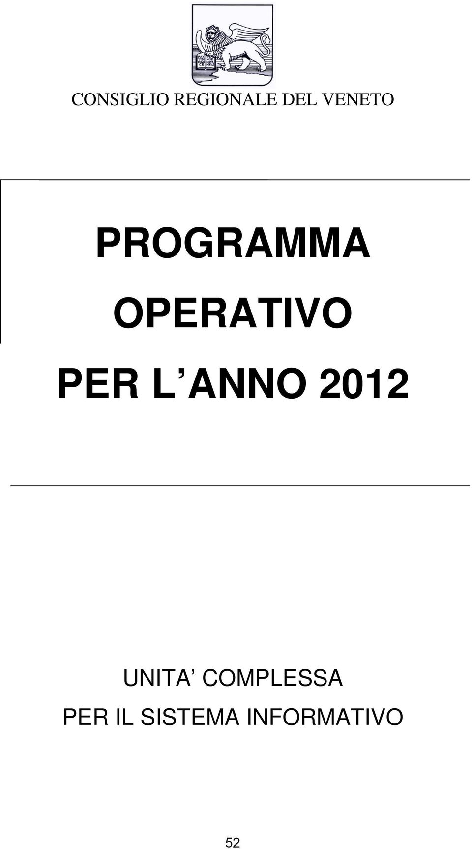 PER L ANNO 2012 UNITA