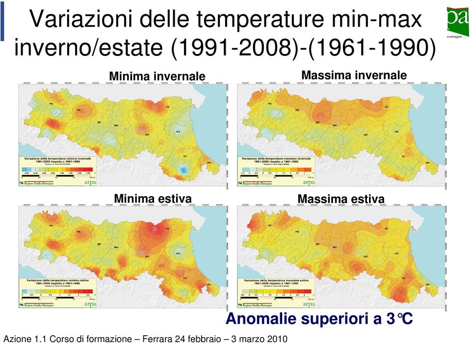 sostenibile a zero inverno/estate (1991-2008)-(1961-1990) Massima