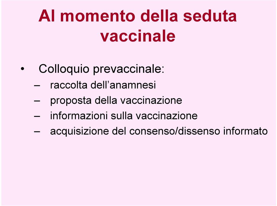 della vaccinazione informazioni sulla