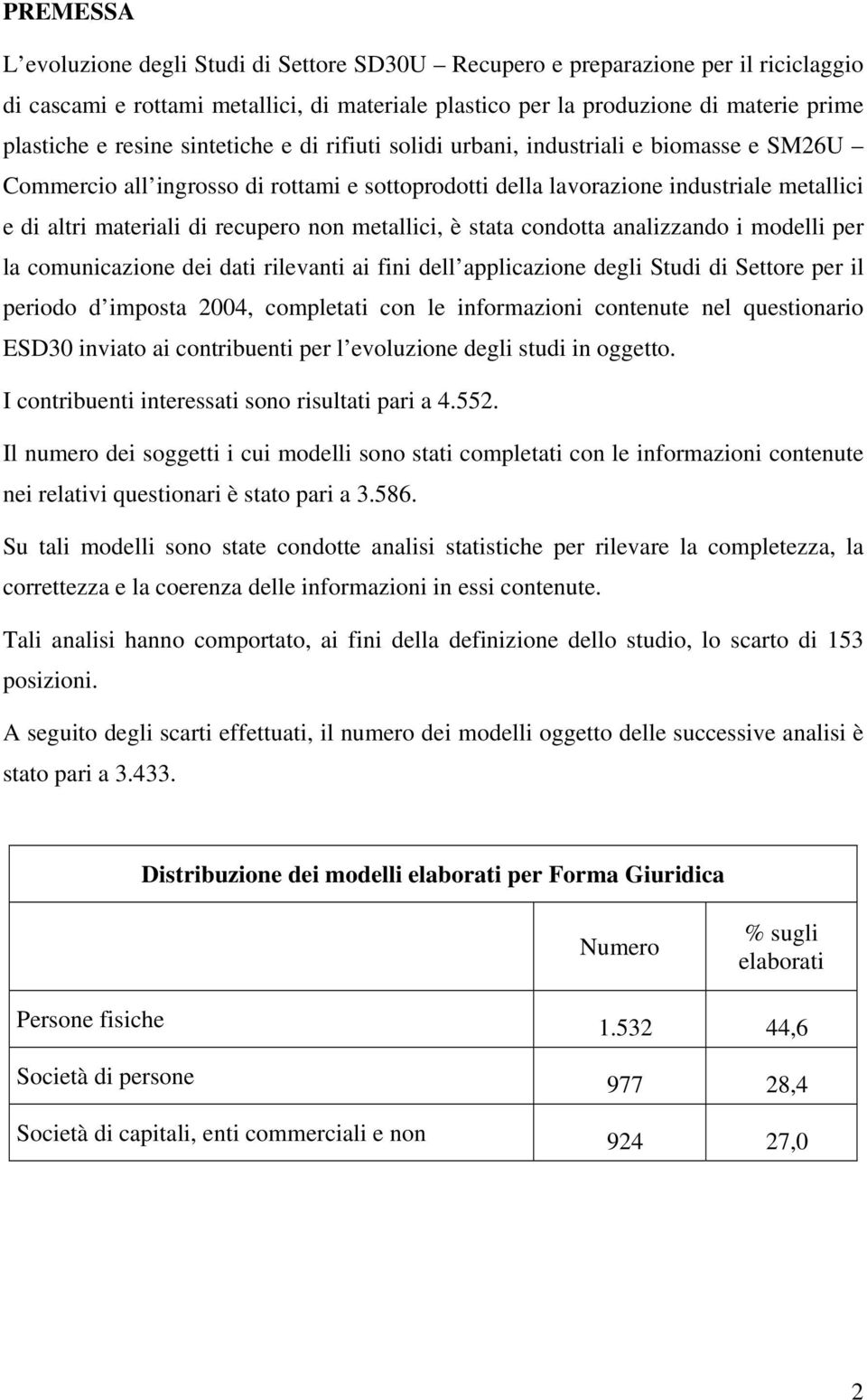 non metallici, è stata condotta analizzando i modelli per la comunicazione dei dati rilevanti ai fini dell applicazione degli Studi di Settore per il periodo d imposta 2004, completati con le