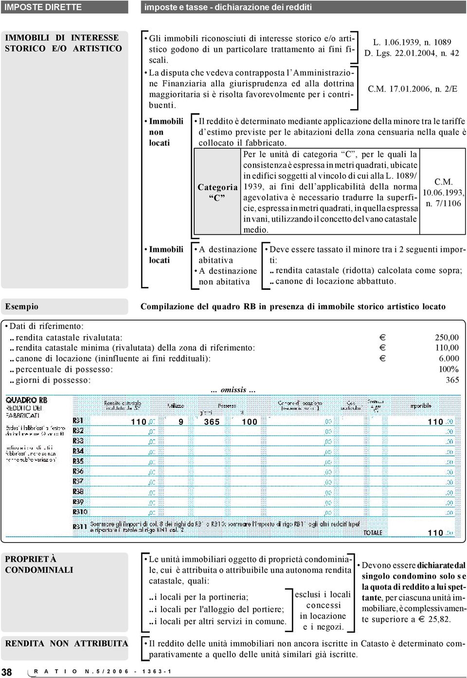 Immobili non locati Il reddito è determinato mediante applicazione della minore tra le tariffe d estimo previste per le abitazioni della zona censuaria nella quale è collocato il fabbricato.