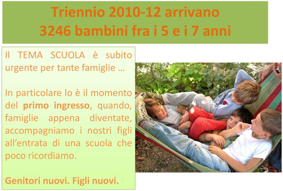 ingresso, quando, famiglie appena diventate, accompagniamo i nostri figli