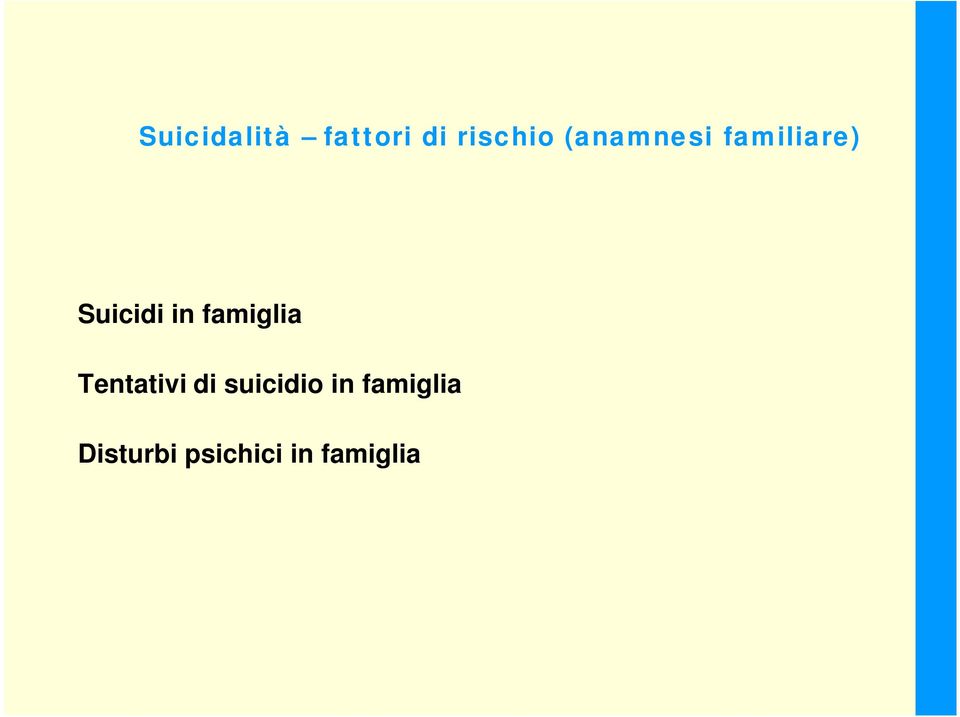 famiglia Tentativi di suicidio in