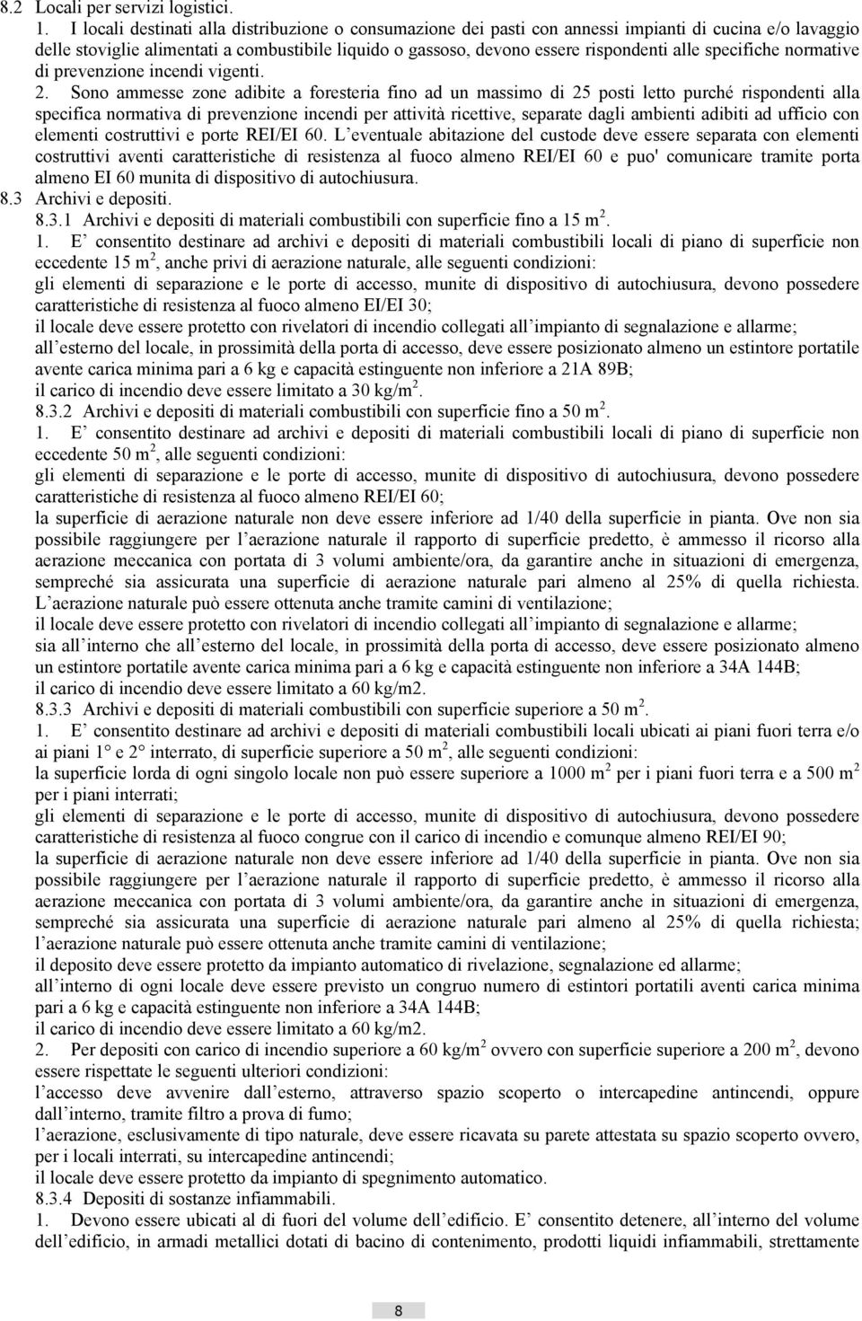 specifiche normative di prevenzione incendi vigenti. 2.