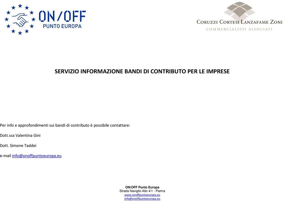 bandi di contributo è possibile contattare: