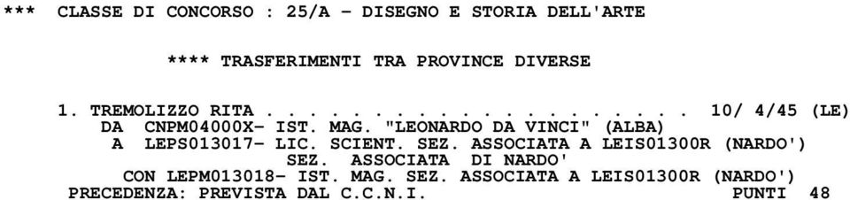 "LEONARDO DA VINCI" (ALBA) A LEPS013017- LIC. SCIENT. SEZ.