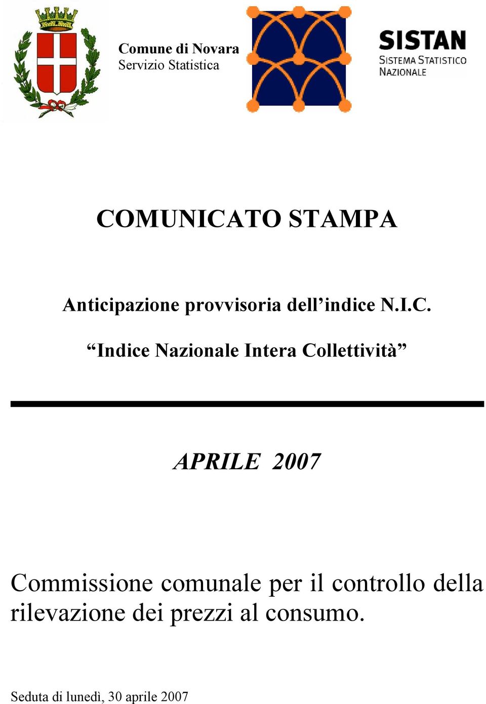 Indice Nazionale Intera Collettività APRILE 20 Commissione