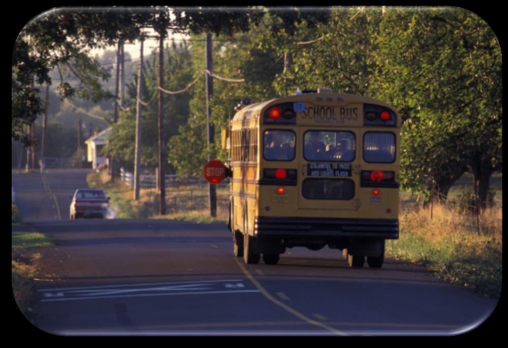 Guidare in presenza di scuola bus Se guidi dietro un scuolabus mantieni una distanza superiore a quella che usi normalmente con le macchine. Una maggiore distanza permette una migliore vista.