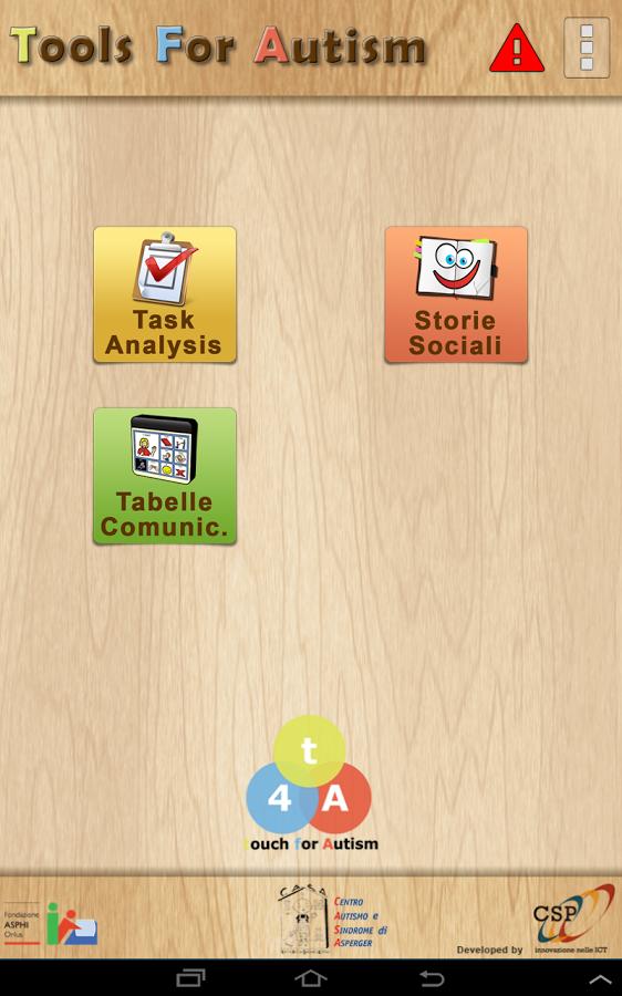 Applicationi per tablet Android Tools for Autism può essere scaricato
