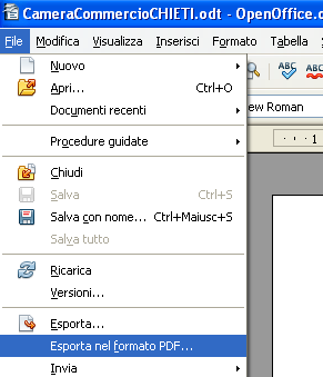 3) Una volta aperto il file, per convertirlo, scegliere dal Menù File/Esporta nel formato PDF 4) A questo punto si aprirà una nuova finestra in cui dal menù GENERALE è necessario spuntare l opzione