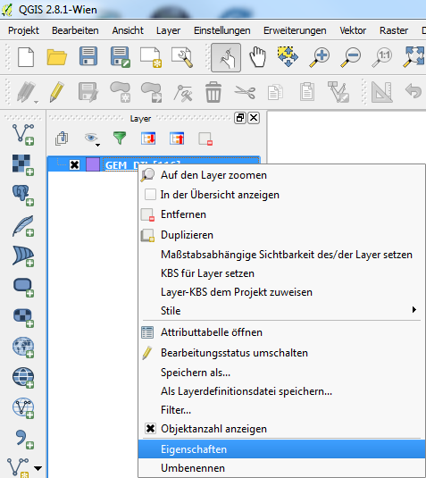 5. Proprietà dei layer 5.1 Proprietà dei layer vettoriali (simbologia) Per i layer puntuali, lineari e poligonali, i metodi di visualizzazione selezionabili si distinguono in funzione della geometria.