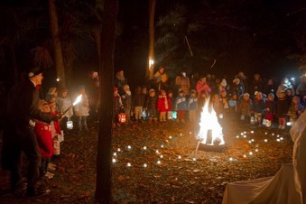 Rebirth-Day 2015 Giorno della Rinascita scuola infanzia di Vanzone Calusco d Adda (BG) sabato 12 dicembre 2015 strade del quartiere e bosco rinasce la luce I bambini, le insegnanti e i genitori della