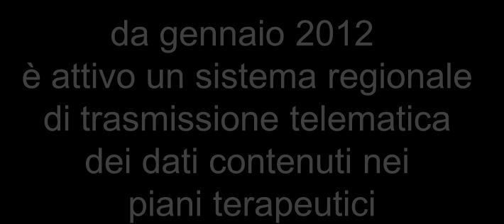 da gennaio 2012 è attivo un sistema regionale di