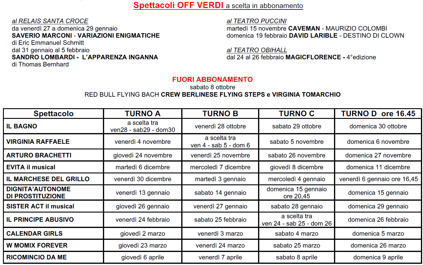 TEATRO VERDI - STAGIONE TEATRALE 2016-17 SPETTACOLO IN Abbonamento Completo SPETTACOLI A SCELTA In Abbonamento da venerdì 28 a domenica 30 ottobre STEFANIA SANDRELLI e AMANDA SANDRELLI IL BAGNO regia