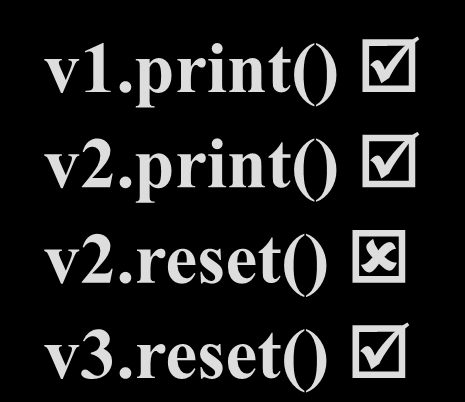 Compatibilità formale C print() C v1= new C(); C v2= new D(); D v3=