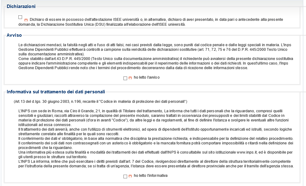 Pagina 21 È obbligatorio, altresì, selezionare il check relativo all autorizzazione al prelievo, da parte dell Istituto, di somme non dovute. 3.