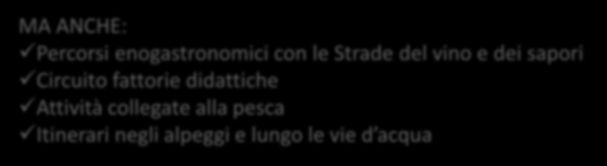 L attività agrituristica in montagna: integrazione del reddito agricolo 1360 agriturismi in Lombardia Servizi offerti Alloggio e ristorazione per + di 10.000 posti letto e + di 56.