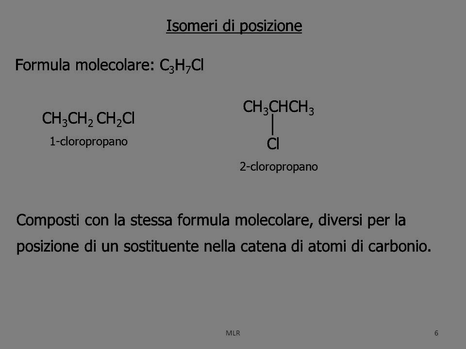 Esempio di isomeria di catena: cambia la lunghezza della