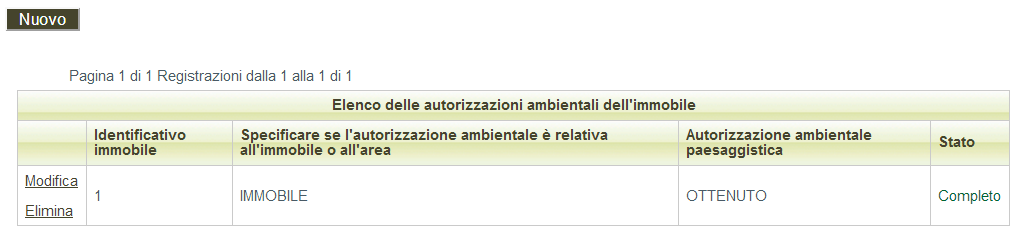 3.4.3. Sottosezione Caricamento documenti riguardanti gli immobili Per accedere alla sottosezione relativa alla documentazione riguardante gli immobili cliccare sul pulsante Caricamento documenti