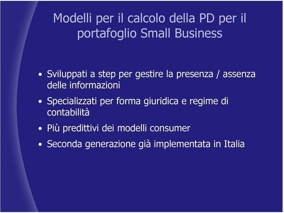 informazioni Specializzati per forma giuridica e regime di