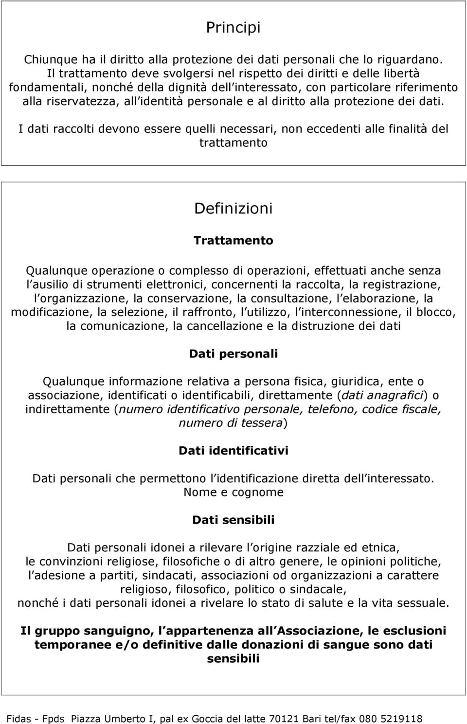 diritto alla protezione dei dati.