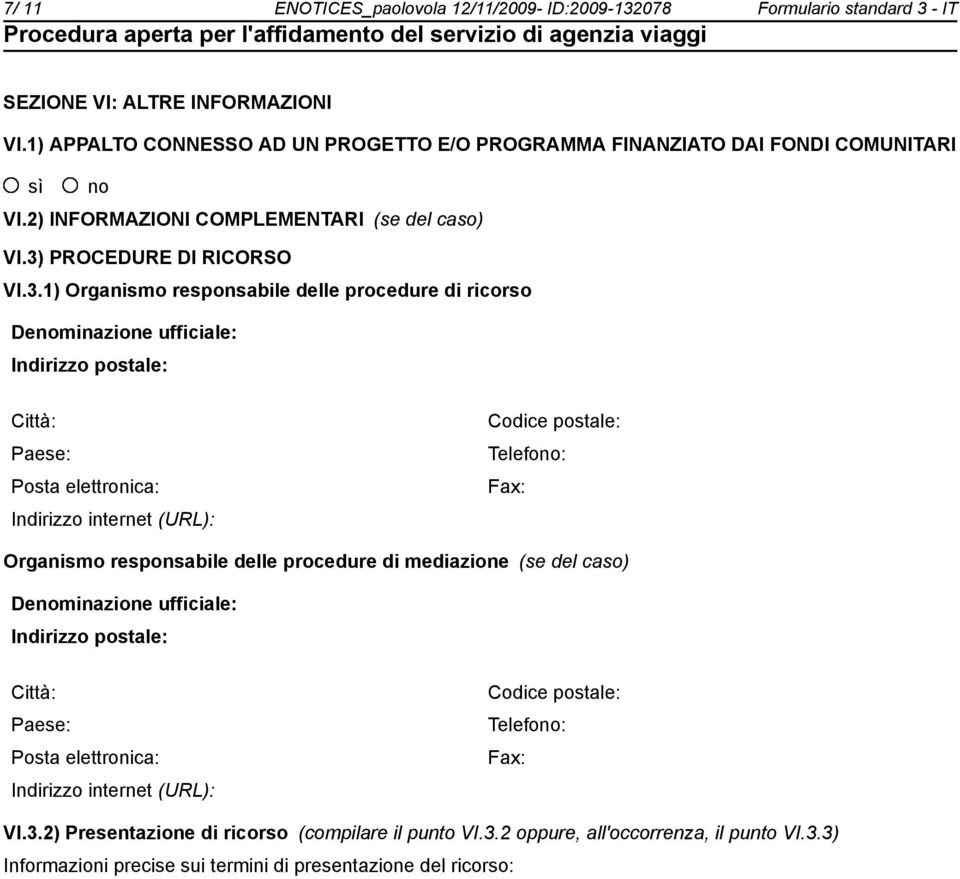 PROCEDURE DI RICORSO VI.3.