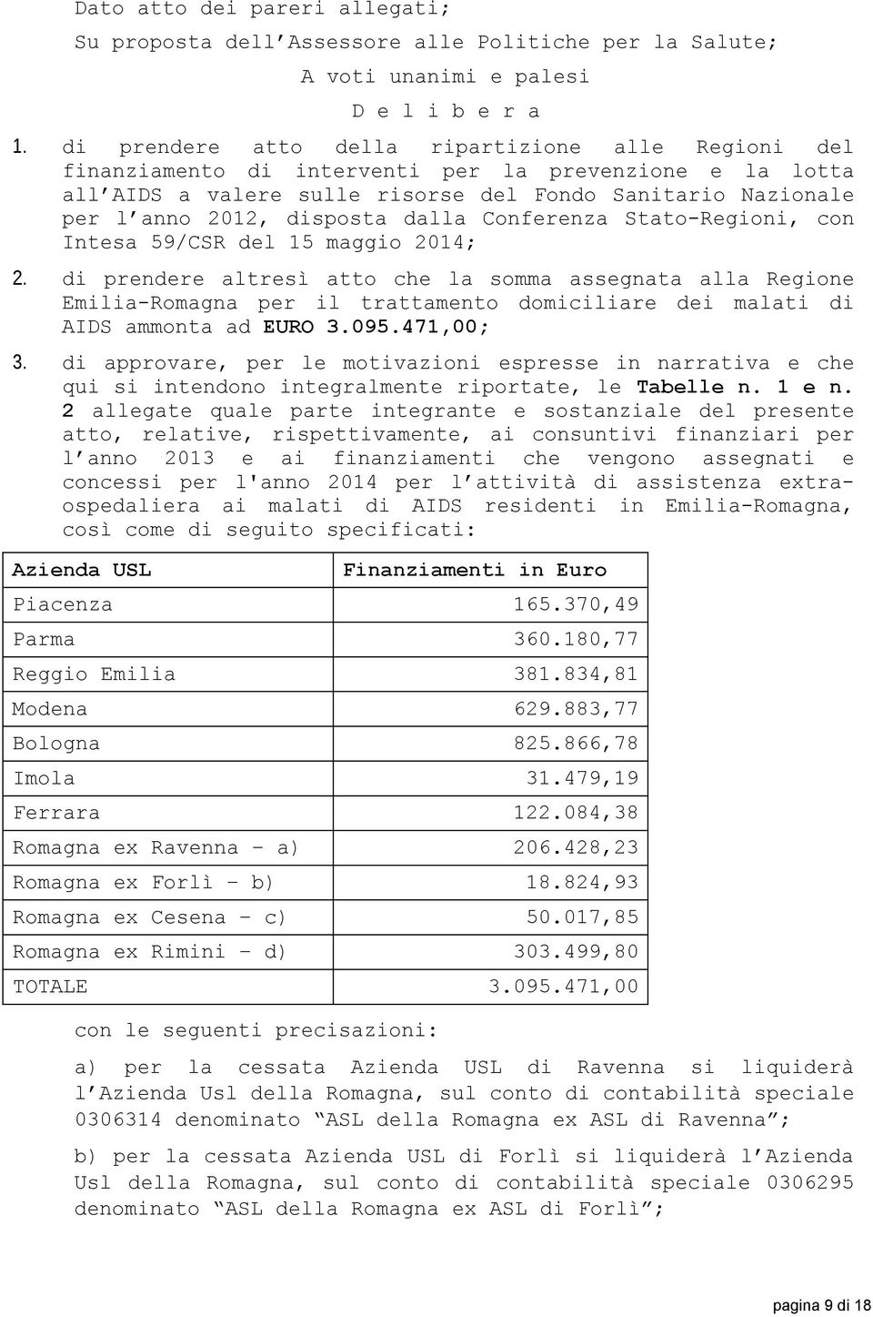 dalla Conferenza Stato-Regioni, con Intesa 59/CSR del 15 maggio 2014; 2.