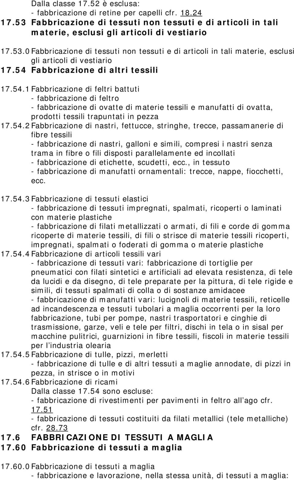 54.2 Fabbricazione di nastri, fettucce, stringhe, trecce, passamanerie di fibre tessili - fabbricazione di nastri, galloni e simili, compresi i nastri senza trama in fibre o fili disposti