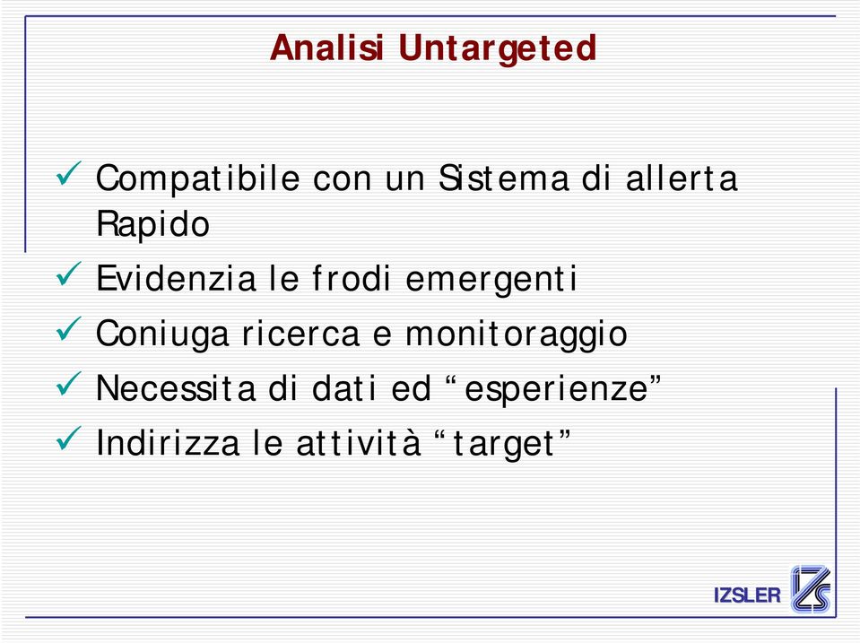 emergenti Coniuga ricerca e monitoraggio