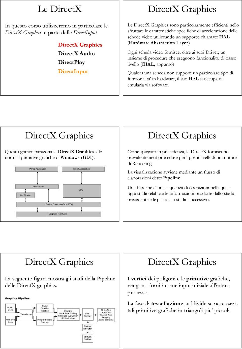 (Hardware Abstraction Layer) Ogni scheda video fornisce, oltre ai suoi Driver, un insieme di procedure che eseguono funzionalita' di basso livello (l'hal, appunto) Qualora una scheda non supporti un