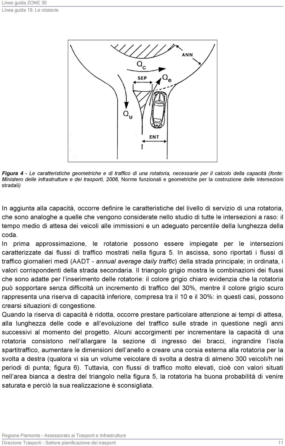 vengono considerate nello studio di tutte le intersezioni a raso: il tempo medio di attesa dei veicoli alle immissioni e un adeguato percentile della lunghezza della coda.