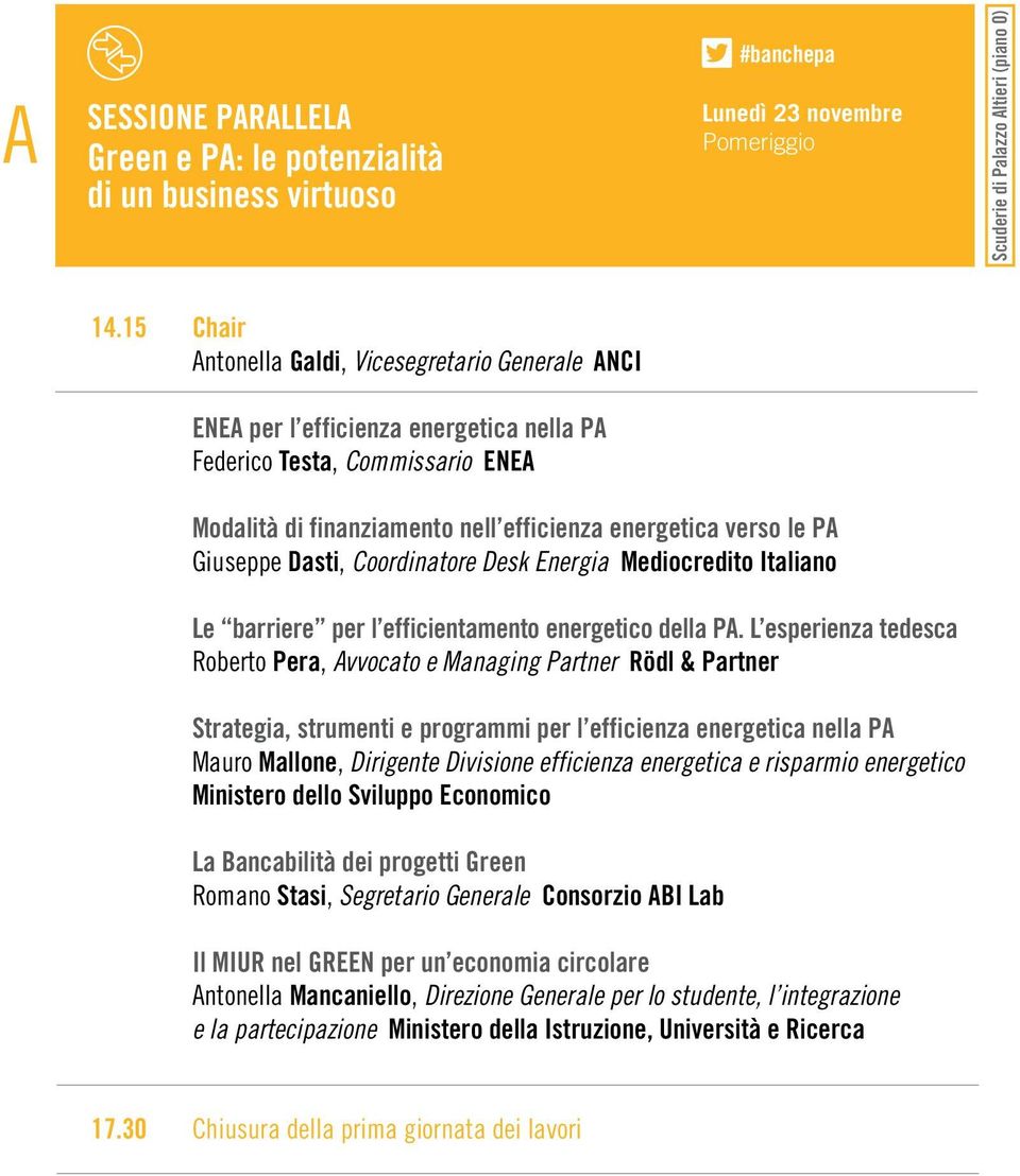 Giuseppe Dasti, Coordinatore Desk Energia Mediocredito Italiano Le barriere per l efficientamento energetico della PA.