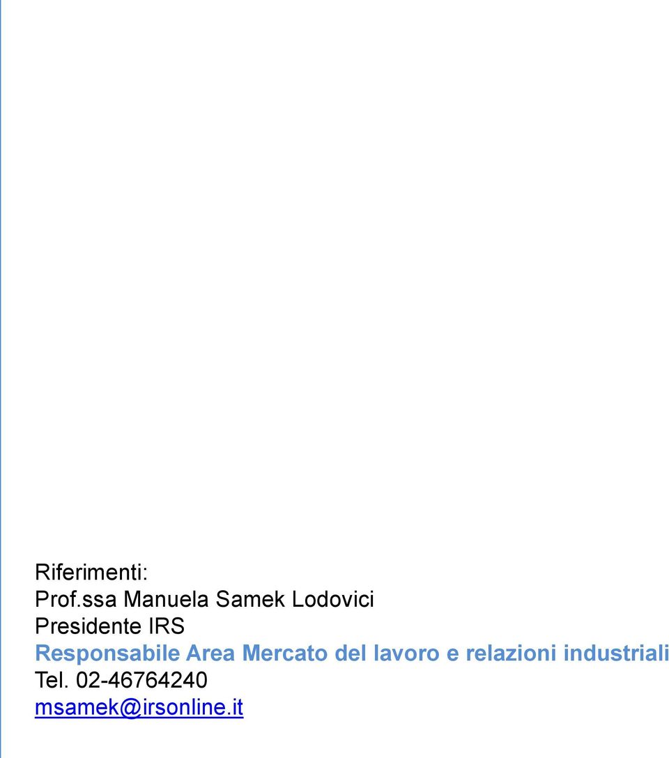 IRS Responsabile Area Mercato del