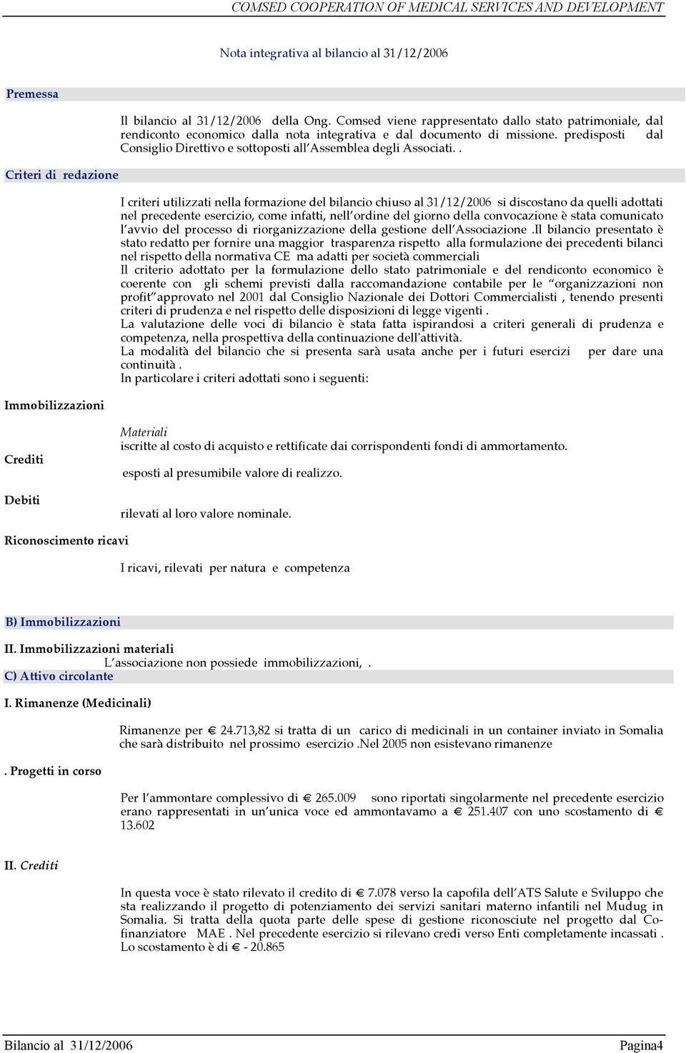 predisposti dal Consiglio Direttivo e sottoposti all Assemblea degli Associati.