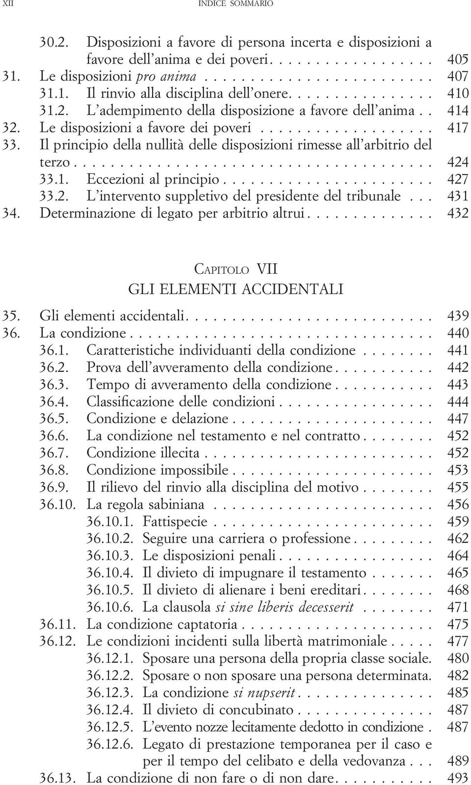 Il principio della nullità delle disposizioni rimesse all arbitrio del terzo....................................... 424 33.1. Eccezioni al principio....................... 427 33.2. L intervento suppletivo del presidente del tribunale.