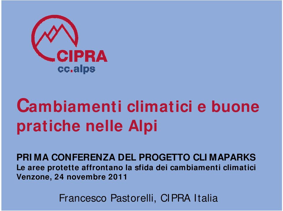 CLIMAPARKS Le aree protette affrontano la