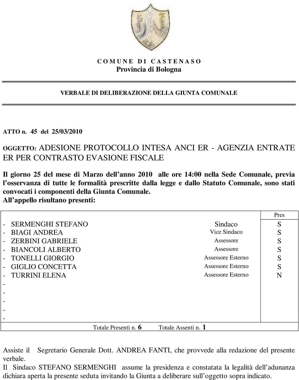 previa l osservanza di tutte le formalità prescritte dalla legge e dallo Statuto Comunale, sono stati convocati i componenti della Giunta Comunale.