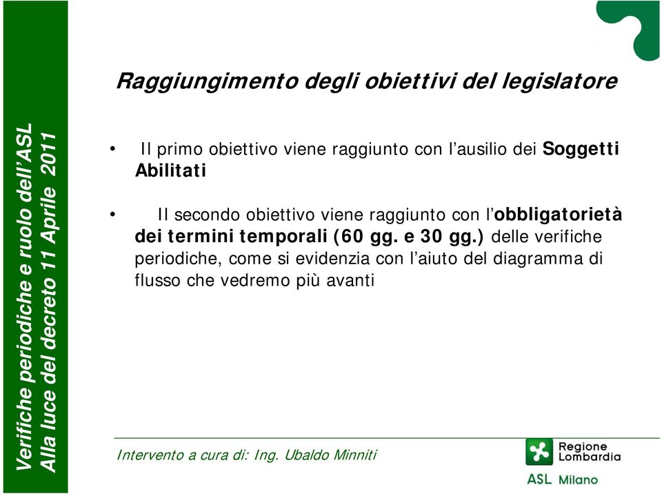 raggiunto con l obbligatorietà dei termini temporali (60 gg. e 30 gg.