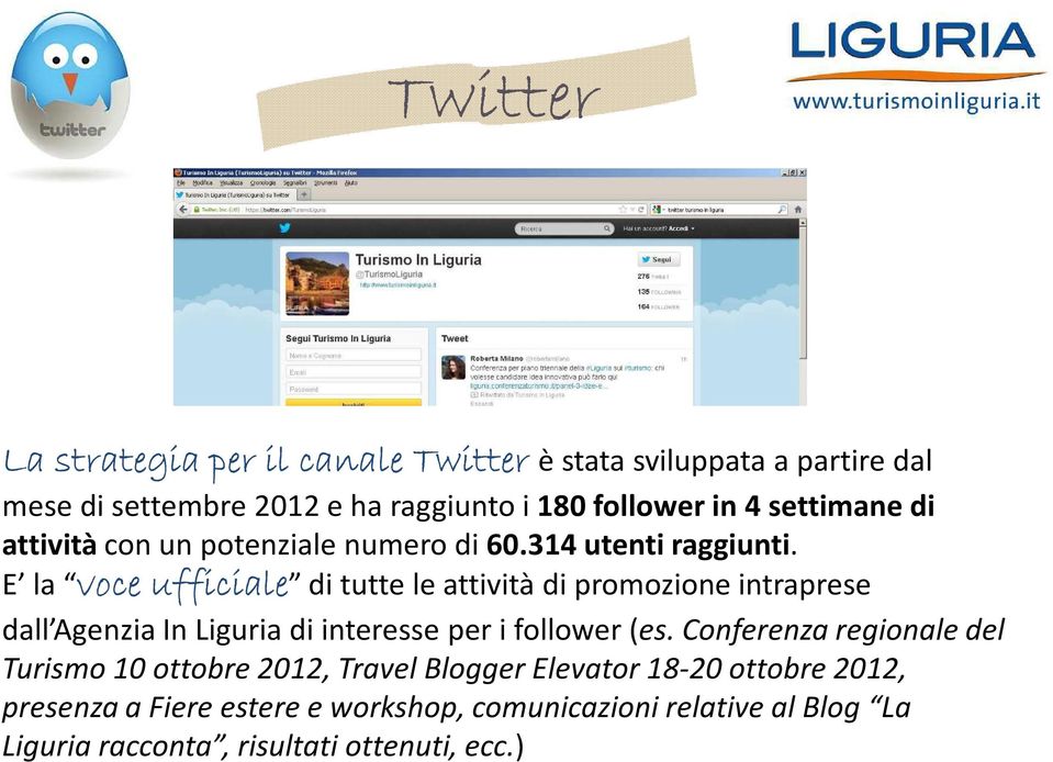 E la voce ufficiale di tutte le attività di promozione intraprese dall Agenzia In Liguria di interesse per i follower(es.